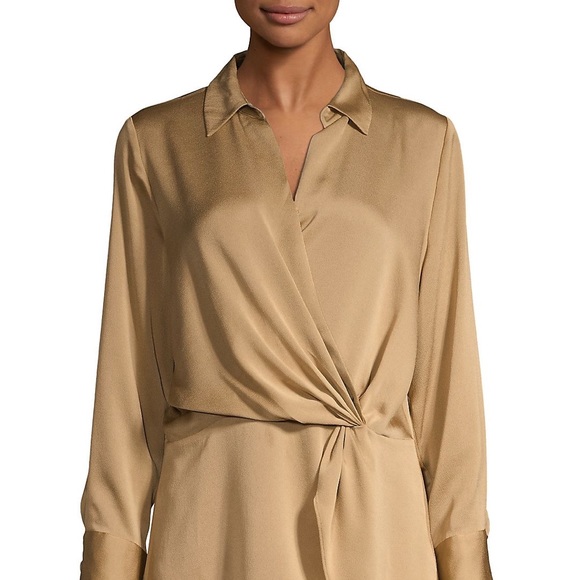 Vince Camuto Satin Faux Wrap Top - Picture 6 of 6